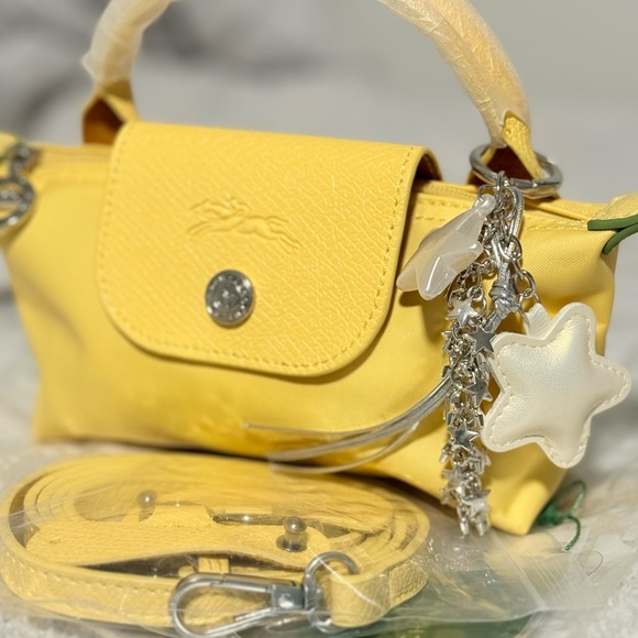 Longchamp Le Pliage Butter Yellow Mini Pouch Bag - Picture 2 of 5